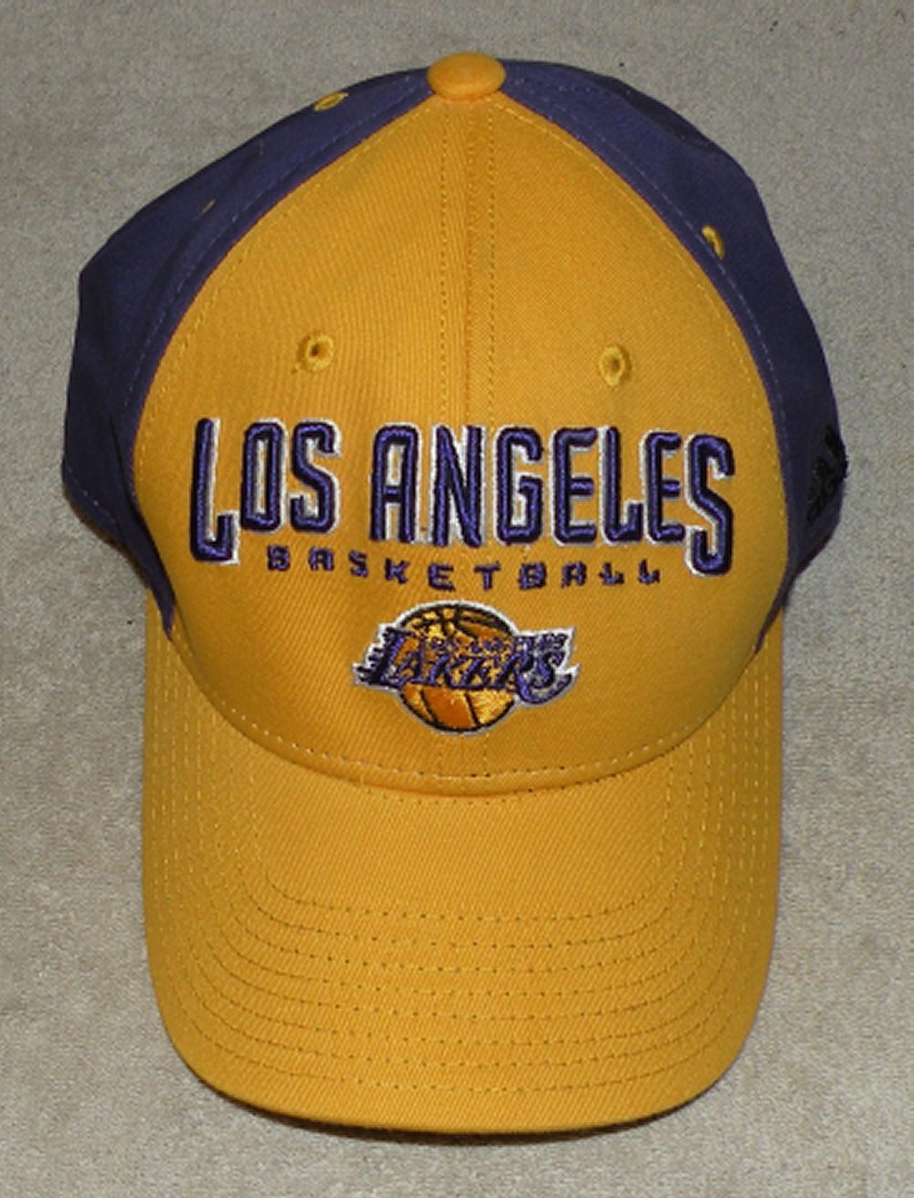 Adidas One Size Los Angeles Lakers NBA Adjustable Baseball Hat Cap Yellow Purple